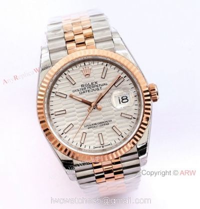 (EW)2021 New Rolex Datejust 36 EWF 3235 Watch Two Tone Rose Gold Silver Motif Dial 1