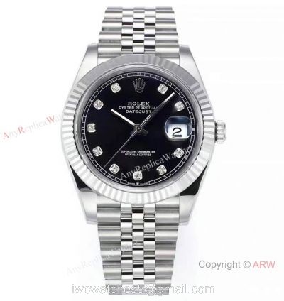 (JVS Factory) Copy Rolex Datejust 41mm Black Diamonjd Dial JVS New 3235 Movement 72hrs Power Reserve 1