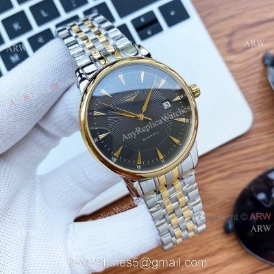 Black Face Longines Watch For Men Size 40mm Automatic Two Tone Replica 1