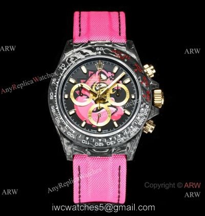 NEW! Super Clone TW Factory Rolex DIW Daytona 7750 Watch NTPT Carbon Pink Dial 40mm 1