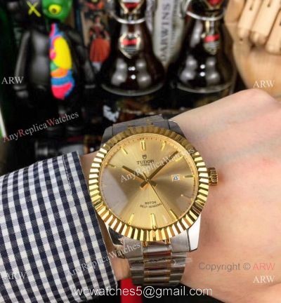 Tudor Geneve m12510 Copy Watches Two Tone Champagne Dial 1