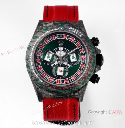 Super Clone Rolex Diw Daytona Noob Factory Red Nylon Strap Poker Dial Swiss 4130 Movement 1
