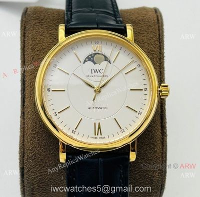 Swiss Replica IWC Portofino Moon watch IWS Factory Cal.35800 Yellow Gold Case 40mm 1