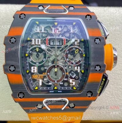 Super Clone Richard Mille rm11-03 McLaren Swiss 7750 Chronograph Watch NTPT Carbon 1