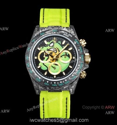 NEW! Super Clone TW Rolex DIW Daytona 7750 Watch NTPT Carbon Green Dial 40mm 1