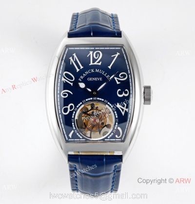 AB Factory Copy Franck Muller Cintree Curvex Imperial Tourbillon Watch 39.6mm Blue Dial 1