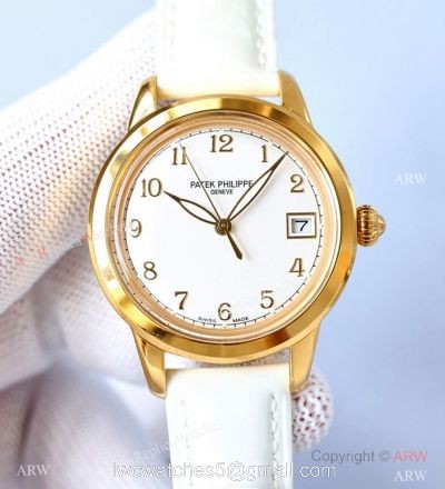 Swiss 9015 Patek Philippe Calatrava Replica Watch Yellow Gold Case 1