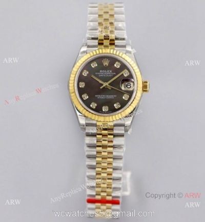 (EW)Swiss Copy Rolex 31-Datejust Jubilee Watch Diamond Markers Black MOP Dial 1