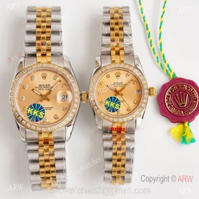 Replica Rolex Datejust Two Tone Diamond Watch Citizen 8215 Movement 1