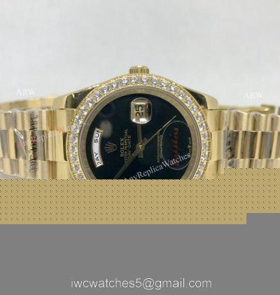 Clone Rolex Day-Date 41 Gold Presidential Black Onyx Dial Watch 1
