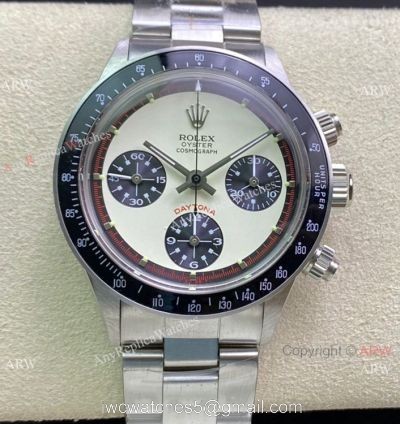 NEW! Swiss 7750 Rolex Daytona Paul Newman Cream Dial Black Bezel Watch Vintage Daytona 1