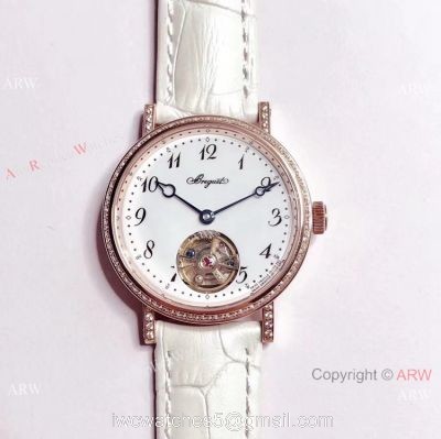 New Copy Breguet Classique Flying Tourbillon Diamond Rose Gold Watch 32mm 1