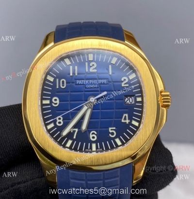 ZF Factory Patek Philippe Aquanaut 5168G Cal.324 Watch Yellow Gold and Blue 1