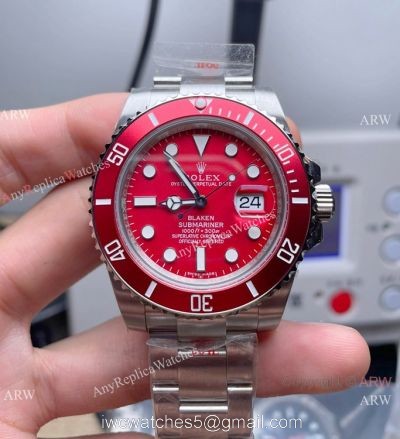 New 2021 Swiss Rolex Blaken Submariner Red Swiss 3135 Watch 904L Stainless Steel 40mm 1