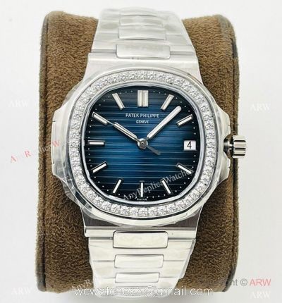 PFF Factory V4 Patek Philippe Nautilus Swiss 9015 Watch Ss Bucherer Blue Face 40mm 1
