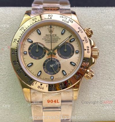Swiss Copy Rolex Daytona Asia7750 Watch All Rose Gold Panda Dial 1