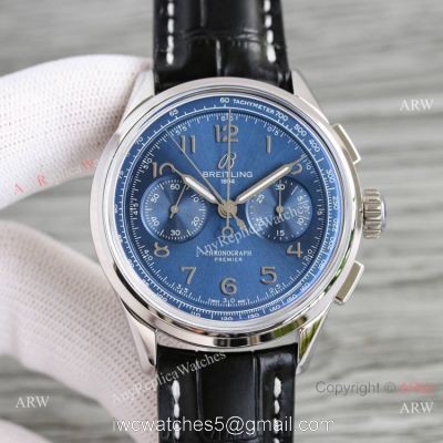 Swiss Copy Breitling Premier B15 Duograph Chronograph 42mm Watch A7750 Blue Face 1