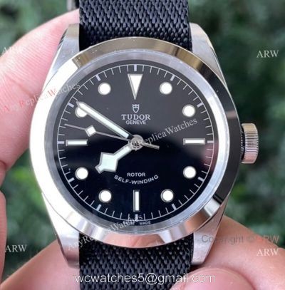 New! Swiss Replica Tudor Black Bay Cal.2824 Watch Black Dial Nylon Strap 41mm 1