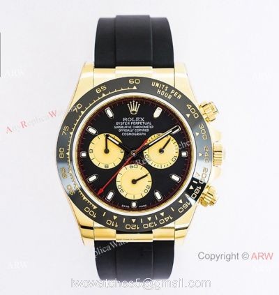 (EW) Swiss Rolex Daytona Newman Dial Yellow Gold Oysterflex Watch EW Factory 7750 1