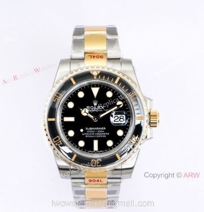 (EW)Rolex Submariner EW Factory v2 904L Two Tone Black Dial Watch 116613ln 40mm 1
