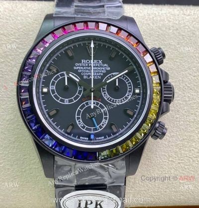 (2022 New) IPK Factory Rolex Blaken Daytona nBlack Venomo 7750 Watch DLC Coated 40mm 1