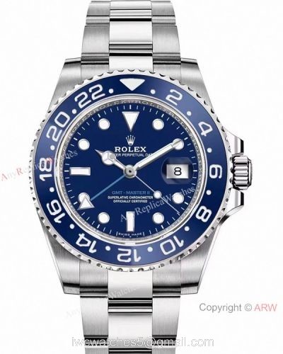 2021 New! Super Clone Rolex Wildman GMT-Master II 116710LN Stainless Steel 904L Blue Dial Oyster Bracelet Swiss 3186 1