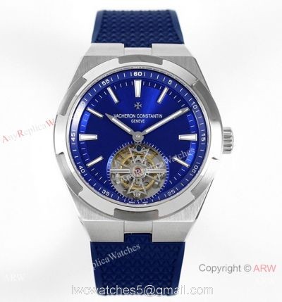 1-1 Super Clone Vacheron Constantin Overseas Tourbillon V2 6000v Blue Rubber Strap Watch 1