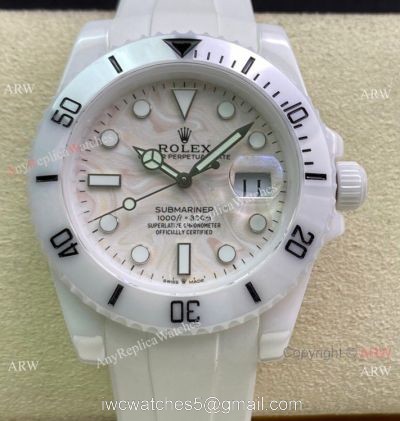 Swiss Rolex Submariner White Ceramic 5G Factory 3135 40mm Watch 1