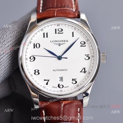 Swiss Quality Longines Master 40mm Leather Strap Arabic Numerals 8215 Movement 1