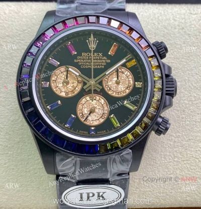 (2022 New) IPK Factory Rolex Daytona Blaken DLC Coated White Black Dial Watch Swiss 7750 Movement 1