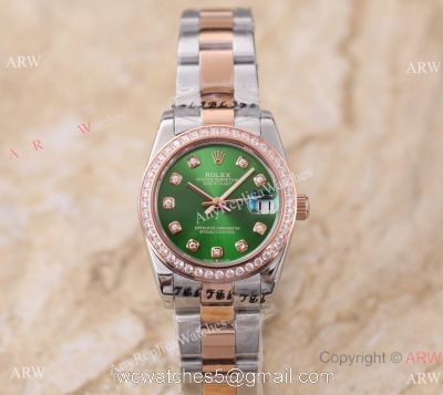 New Replica Rolex Diamond bezel Datejust 2-Tone Blue Face Watch 31mm Ladies 1