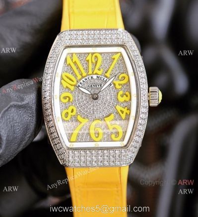 Swiss Quartz Franck Muller Vanguard Lady Watches Yellow Diamond Dial 1