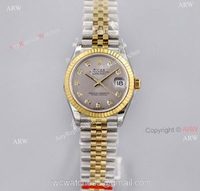 (EWF) 1:1 Superclone 2-Tone Rolex Datejust 31 Jubilee Diamond Dial Watch 1