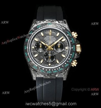 TW Factory Rolex Daytona DiW Carbon Swiss 7750 Replica Watch Oysterflex Strap Carbon-Lime Dial 40mm 1