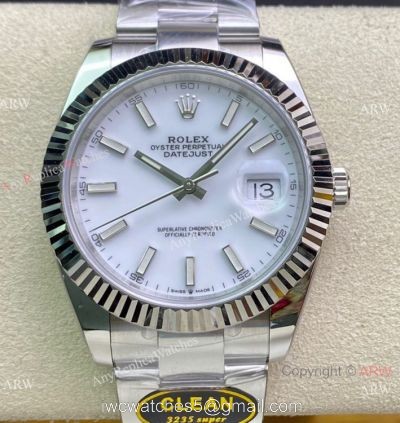 NEW Clean Factory Rolex Datejust II 41 3235 904L White Dial Oyster Bracelet Clean Datejust Watch 1