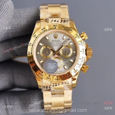 New 2021! Swiss Replica Rolex Daytona 40 Watch Yellow Gold and Gray Dial 1