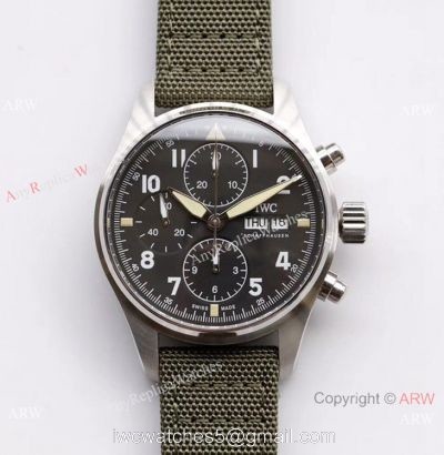 ZF Factory IWC Pilots Watch 7750 Chronograph Spitfire Stainless Steel 1