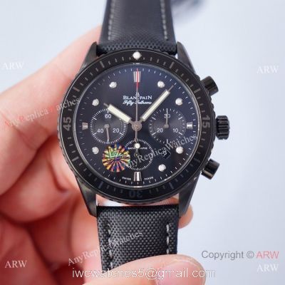 2021 Swiss Copy Blancpain Fifty Fathoms Bathyscaphe Chronographe Flyback Watch All Black 1