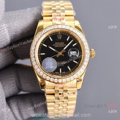Swiss Quality Copy Rolex Datejust II 8215 Watch 904L Yellow Gold Diamond Bezel 41mm 1