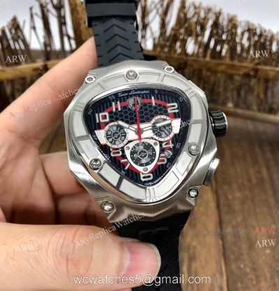 Replica Lamborghini 124bbr Spyder Quartz Watch 47mm Black Rubber Band 1