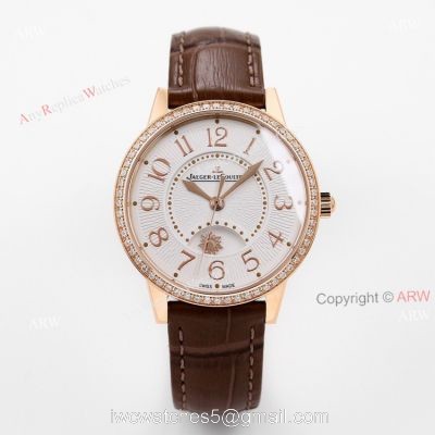 GF facytory 34mm Jaeger Lecoultre Rendez-Vous Rose Gold White Face Swiss Knockoff Watch 1