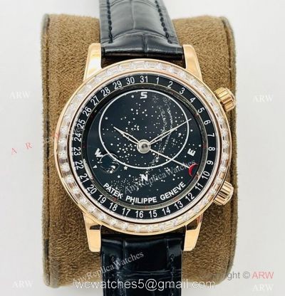 PFF Factory V4 Patek Philippe Sky Moon Celestial Watch Rose Gold Diamond Bezel 1