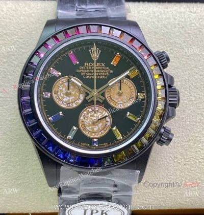 (2022 New) Swiss Rolex Daytona Blaken DLC Coated IPK Factory Swiss 7750 Watch 40mm 1