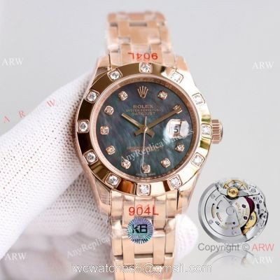 Swiss Replica Rolex Datejust Pearlmaster Swiss 2836 Watch Rose Gold 34mm 1