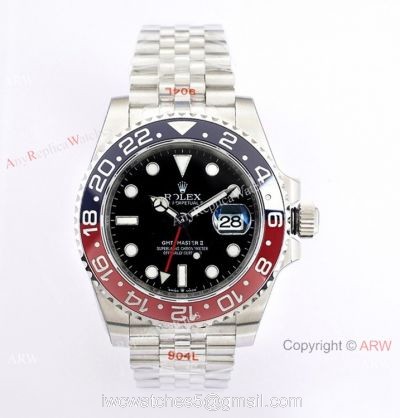 (EW)Clone Rolex GMT-Master ii Pepsi ew 3186 Watch 126710blro Stainless Steel Jubilee Strap 1