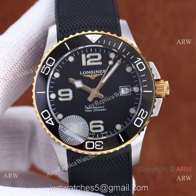 Swiss Quality Longines Hydroconquest Citizen8215 2-Tone Ceramic Bezel Black Dial Watch 41 1