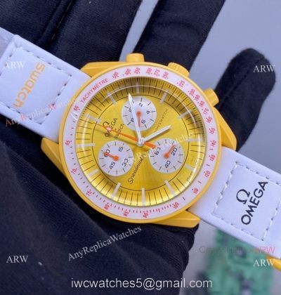 2022 New! Replica Swatch x Omega Mission to SUN Watch Bioceramic lemon case 1