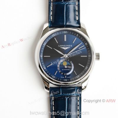 (GF) Swiss Copy Longines Master Moon phase Bucherer Blue dial Watch L899.5 Movement 1