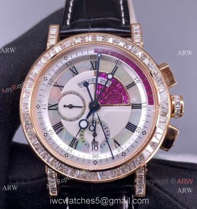Super Clone Breguet Marine Chronograph Cal.583Q-1 Silver Dial Watch 42mm 1