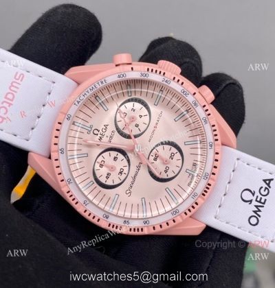 2022 New! Replica Swatch x Omega Mission to Venus Watch Pink Version 1